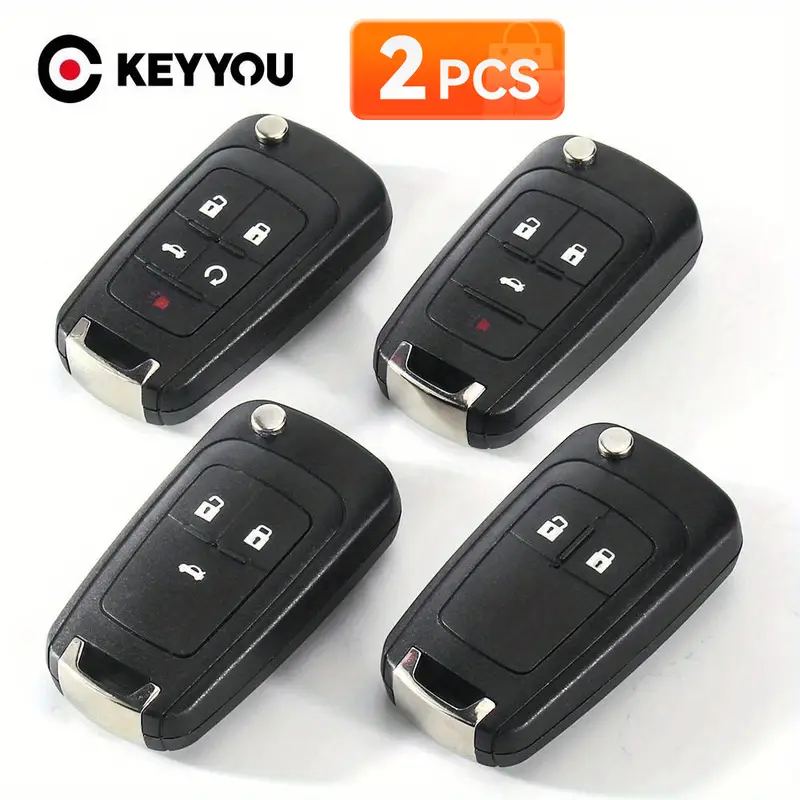 KEYYOU 2pcs Flip Folding Key Fob