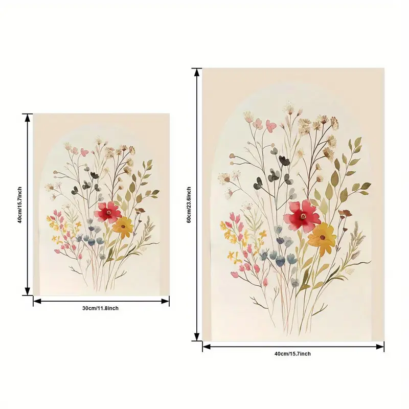3pcs Wooden Framed Watercolor Flower Wall Art - Image 4