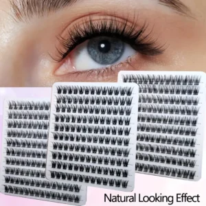 Soft Natural Look 10 Rows Easy-Apply C Curl Lashes, 12mm Long Reusable 0.07mm Cat Eye/Cosplay DIY Eyelash Extensions