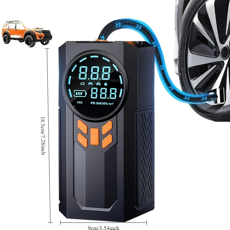 Portable Wireless Car Jump Starter & Tire Inflator Pump - Image 2