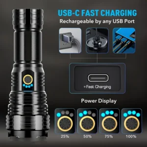 Powerful Rechargeable LED Flashlight